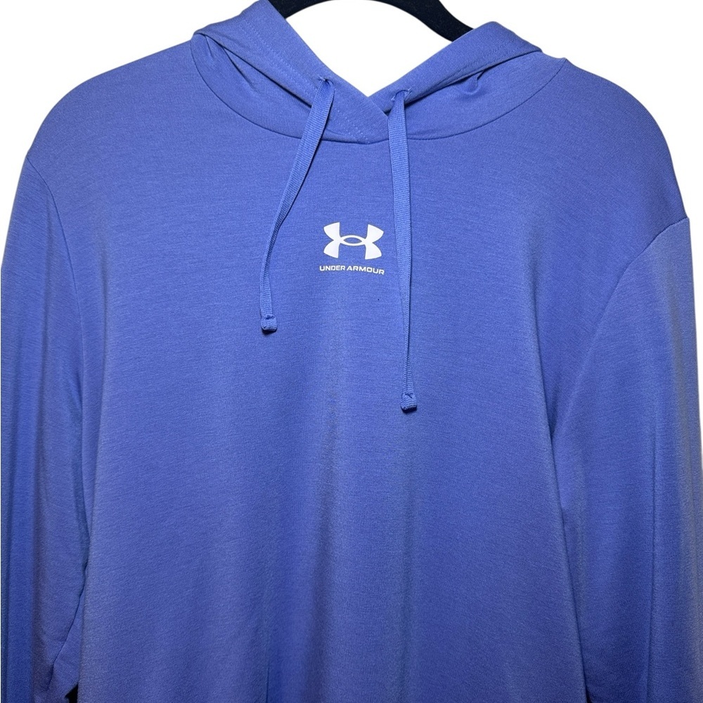 Under Armour Woman’s Rival Terry Hooded Sweatshirt Size Medium in Baja Blue - Picture 4 of 6